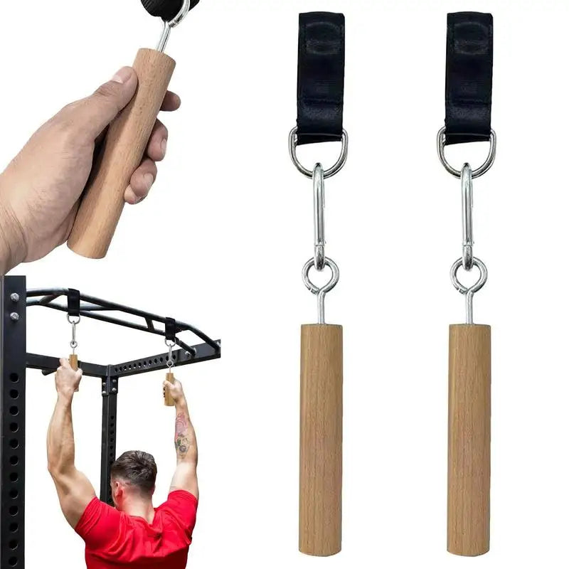 Wooden Handle Pull up Ball Grip Finger Strengthener Exerciser Arm Muscle Strength Workout Rock Climbing Bouldering Training Tool