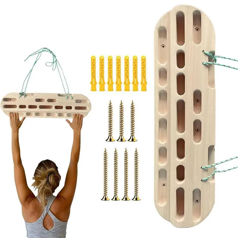 Portable Wooden Hang Board Rock Climbing Fingerboard Doorway Hand Strengthener Equipment for Training Finger Grip and Pull Up