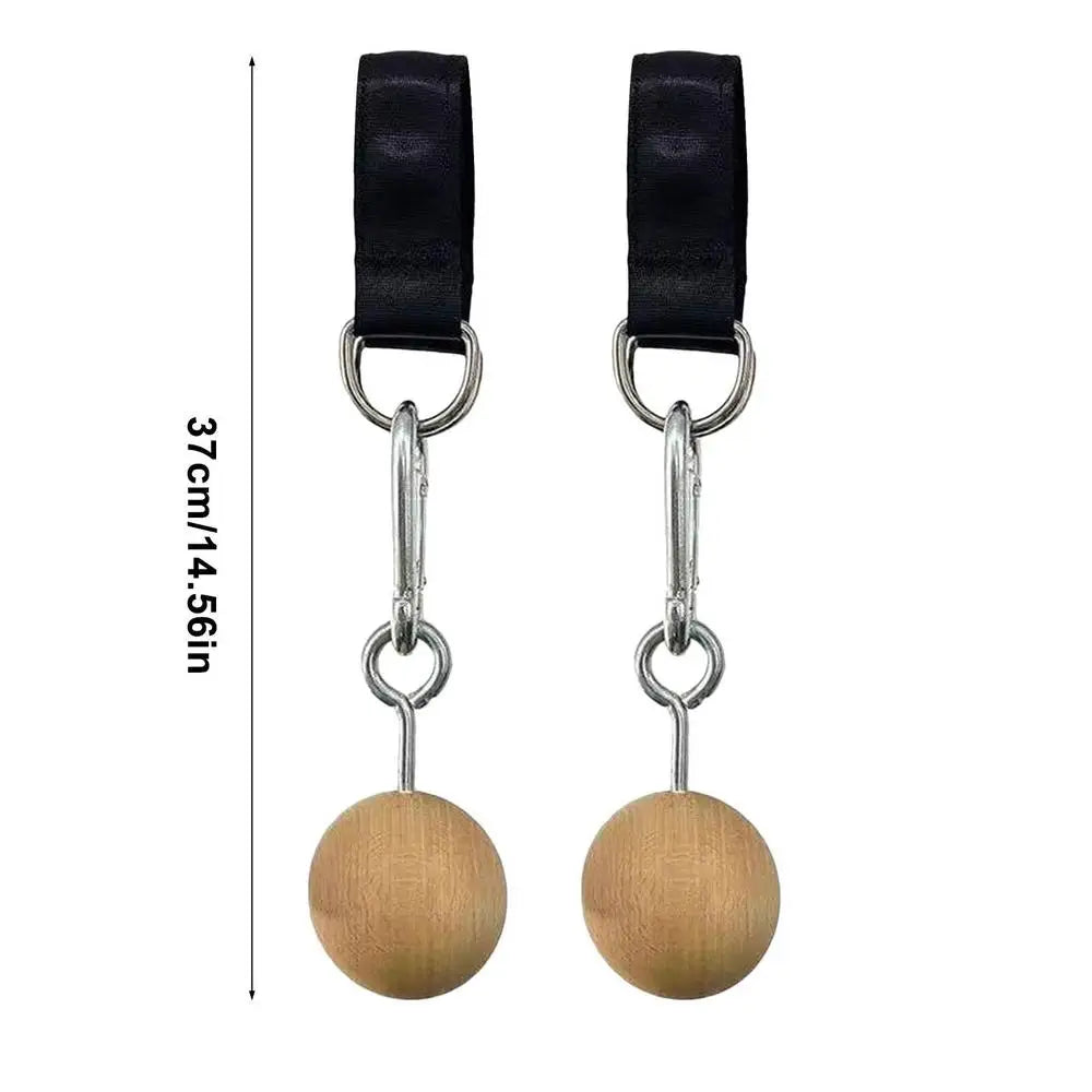 Wooden Handle Pull up Ball Grip Finger Strengthener Exerciser Arm Muscle Strength Workout Rock Climbing Bouldering Training Tool