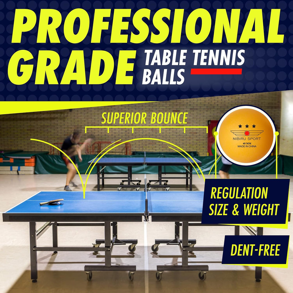 Ping Pong Paddles Set - Table Tennis Rackets and Balls, Retractable Net with Posts and Storage Case - Pingpong Paddle and Game Table Accessories