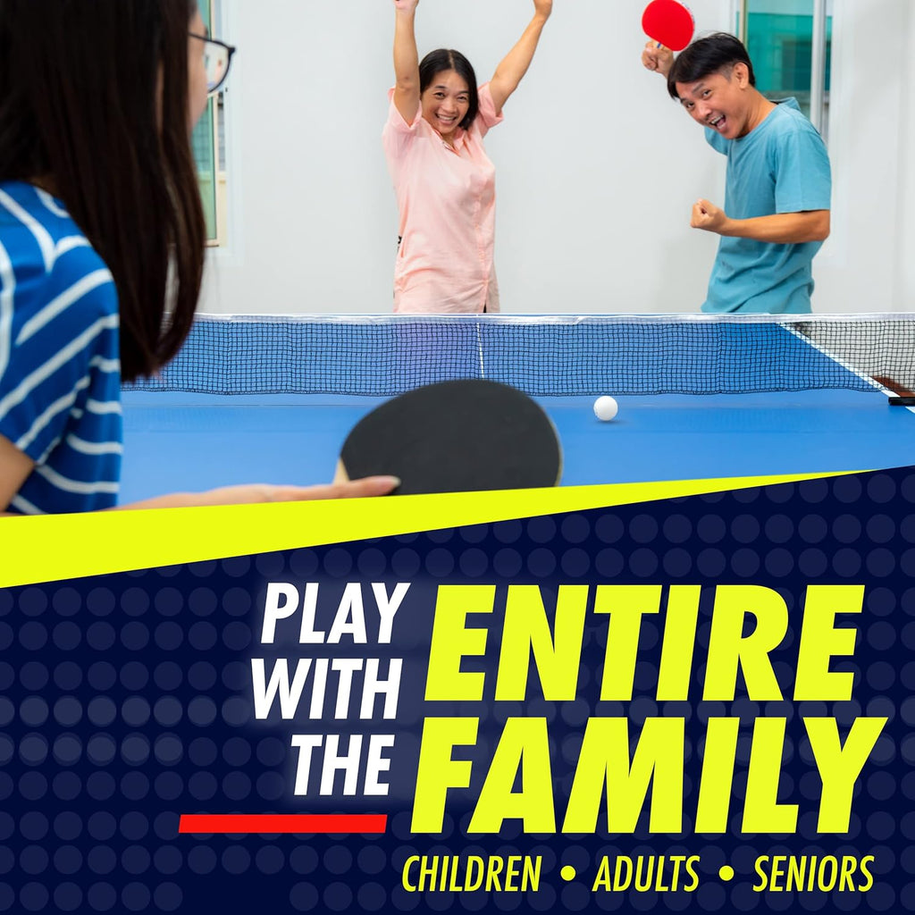 Ping Pong Paddles Set - Table Tennis Rackets and Balls, Retractable Net with Posts and Storage Case - Pingpong Paddle and Game Table Accessories
