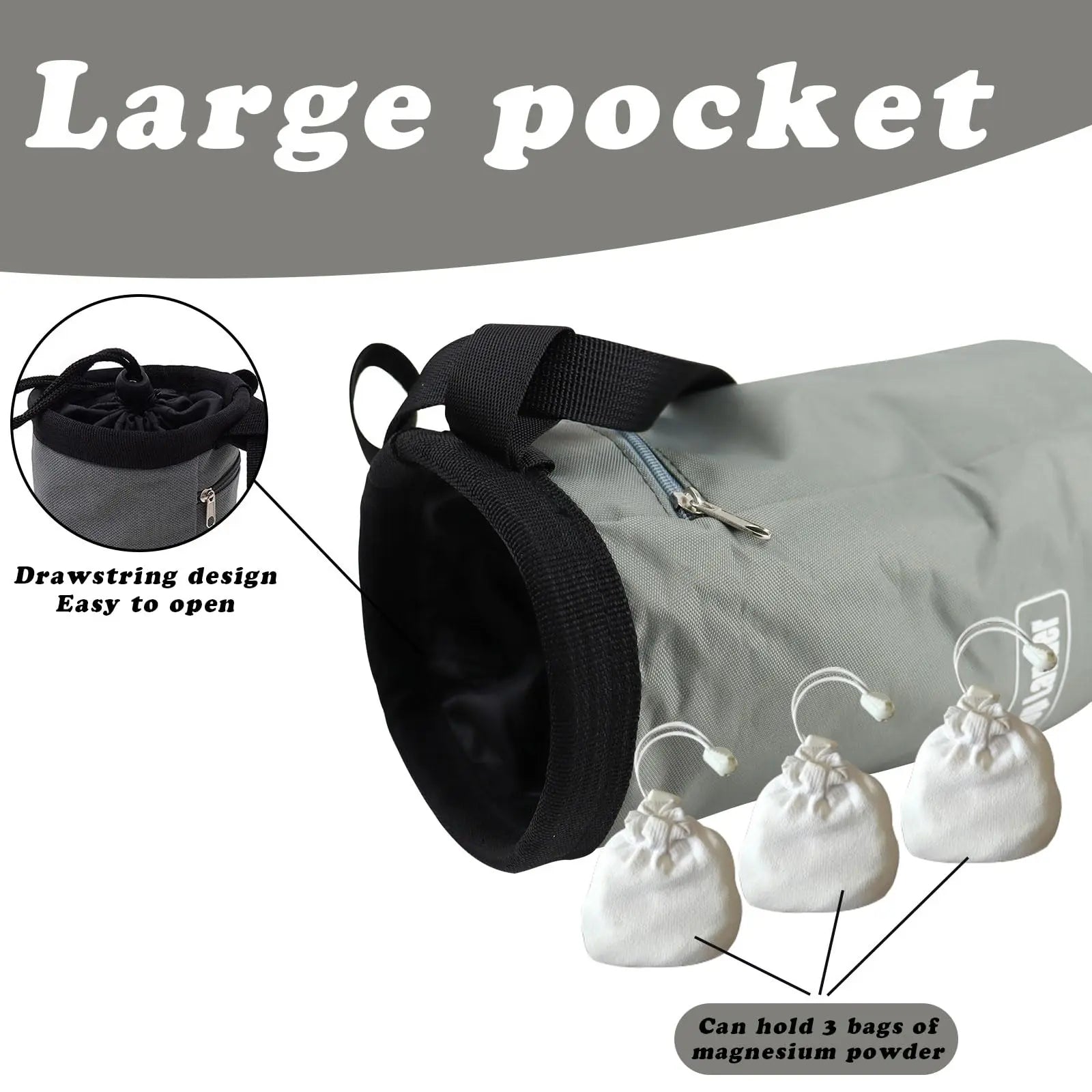 Rock Climbing Chalk Bag, Rock Climbing Bag with Adjustable Belt, Wear-Resistant Portable Chalk Bag, Used for Rock Climbing, Etc